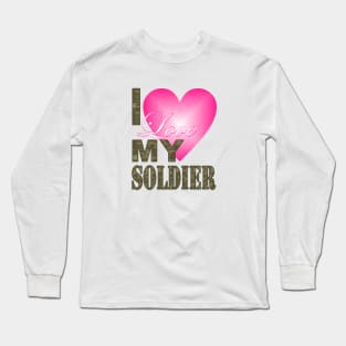 1980s camo camouflage I Love My Soldier Military Family Long Sleeve T-Shirt